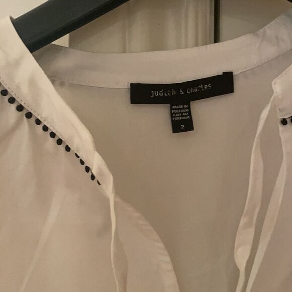 Judith & Charles magnolia B puff sleeve blouse white nwot - Picture 8 of 10